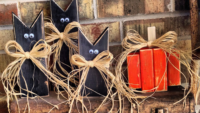 Build these awesome Halloween black cats out of wood